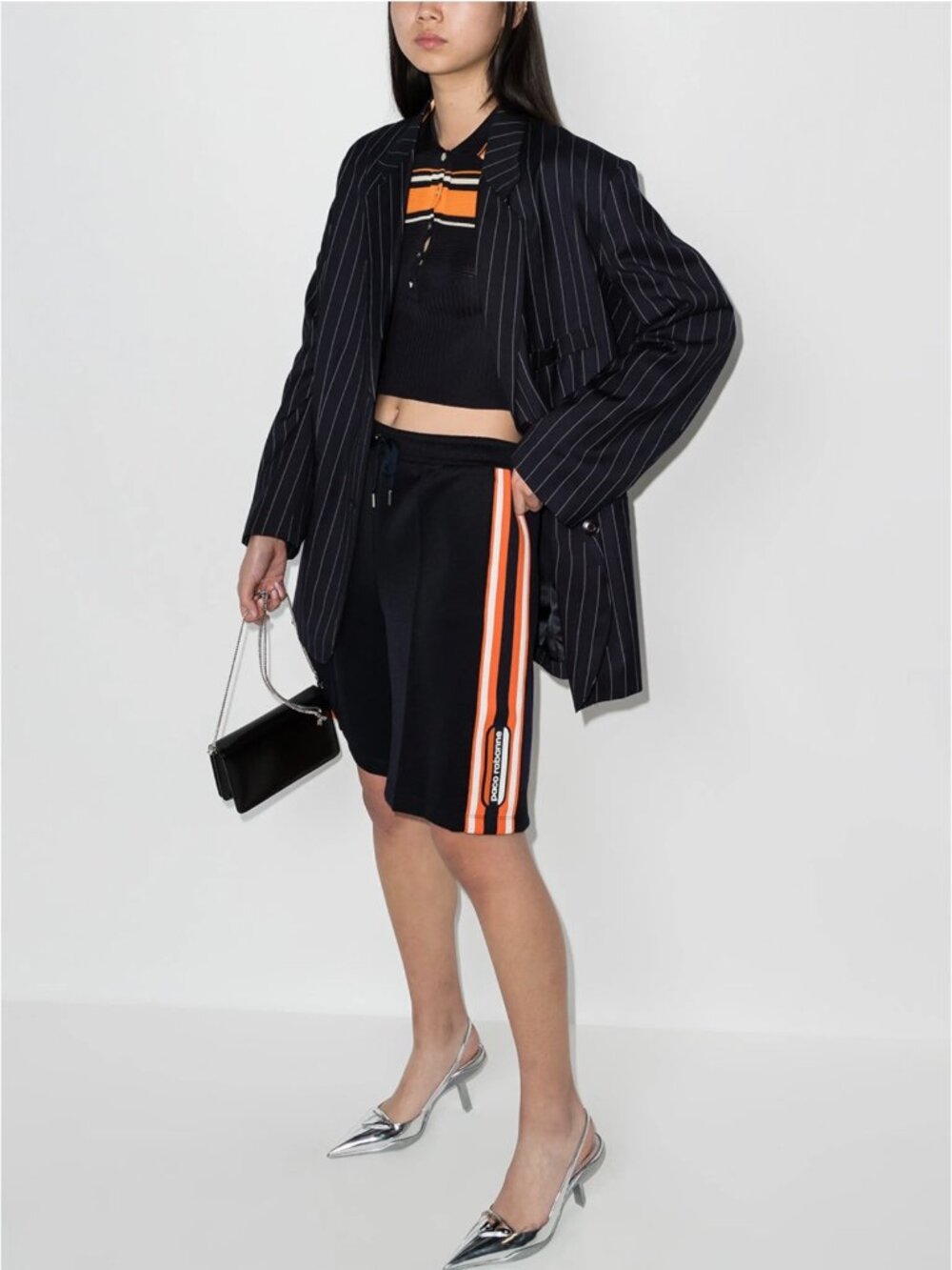 Rabanne side strip drawstring track shorts